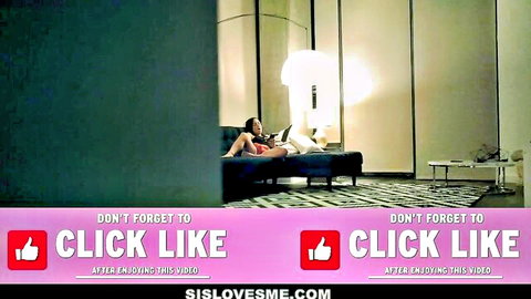 Asian teen in pink lingerie lounges seductively in POV