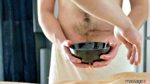 Gabriella Costa in steamy MassageX scene with Edward, erotic oil prep