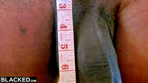 Thick massive BBC erect cock measured by ruler showing over 8 inches long