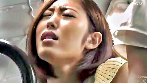 Asahi Mizuno in ecstasy on bus, intense JAV public sex scene