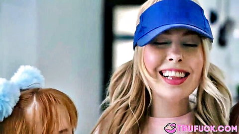 Haley Spades, Madi Collins, Nadia Noja smiling in cute outfits threesome preview