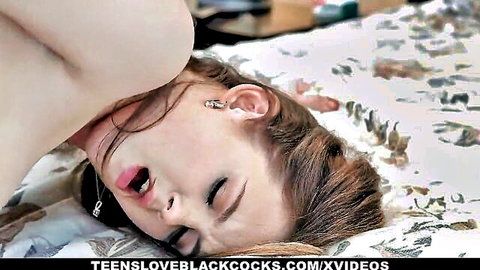 Petite Devon Green deepthroating BBC with intense pleasure