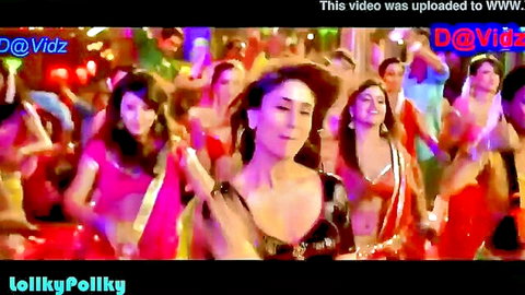 Kareena Kapoor sizzling navel exposure in vibrant Bollywood dance with ensemble cast