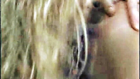 Blonde woman tasting creampie in erotic close-up scene