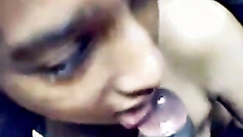 Indian amateur with small tits gives nice cam blowjob