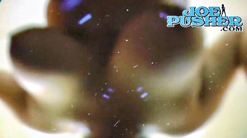 Blurry POV close-up of naughty chubby girl's big brown ass in xxx video