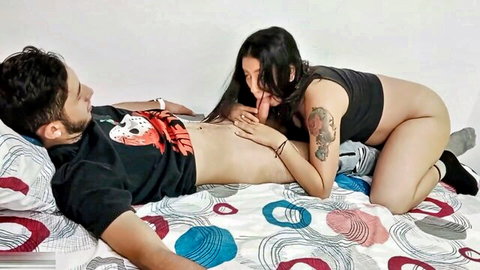 Tattooed stepsister straddles stepbrother's huge cock in intense taboo penetration