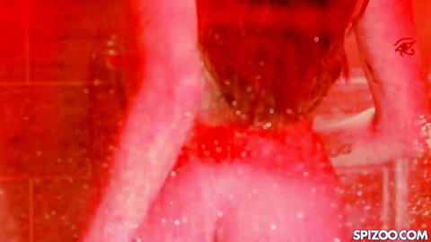 Audrey Reid redhead wet nude shower view from behind