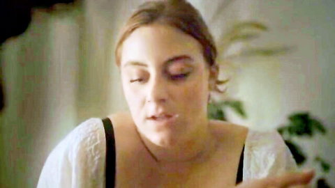Nell T. Sherman hot close-up in Mommy 2022 sex scene, seductive gaze