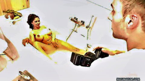 Busty Latina babe nude in bathtub during steamy pickup encounter