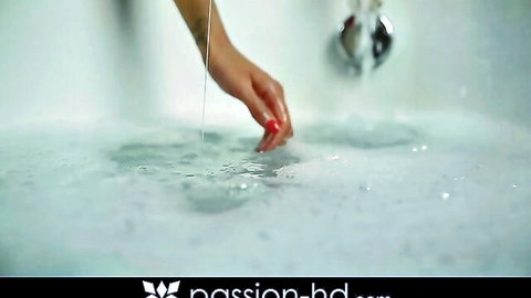 Chloe Amour's hand in steamy bubble bath, teasing wet preview