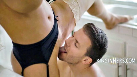 Alura Jenson in black lingerie getting facesitting oral sex as hot MILF