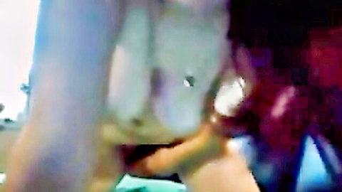 Slim teen with big natural tits plays with hairy pussy on cam