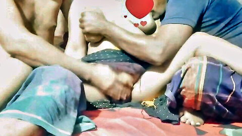 Sadia Vabi Bangladeshi mom double fucked in hardcore threesome by son and friend