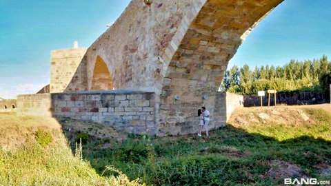 Kity Hot amateur outdoor doggy style sex on historic bridge