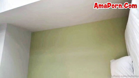 Curvy blonde proudly exposes massive tits in amateur solo
