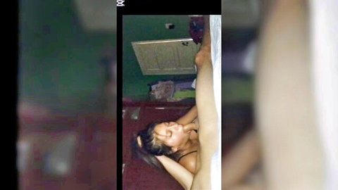 Latina with jiggly plump booty lounging seductively in lingerie