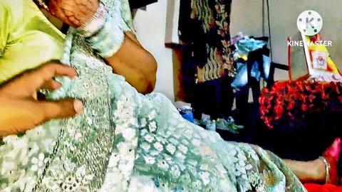 SexyNEBBW in green saree wedding tease, POV view