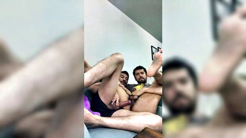 Latino amateurs in explicit gay blowjob scene