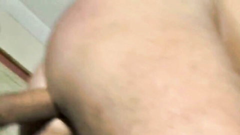 Big black cock penetrating muscular white guy's tight ass in intense gay anal fuck