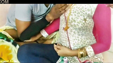 Indian housewife's tits groped by man over clothes in taboo homemade embrace