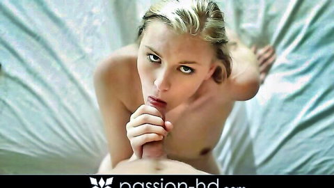 Blonde teen cutie sucking cock for birthday fuck and facial