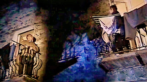 Vintage Italian big-titted cougars in antique porn balcony scene