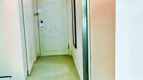 Japanese MILF in open hotel doorway, teasing before toying and fucking