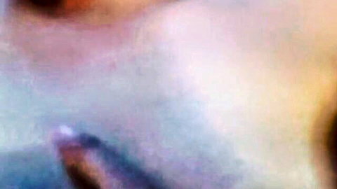 Blurry ecstatic Filipino teen with wide open mouth in orgasmic pleasure