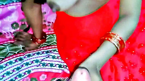 Indian desi village bhabhi in red dress fucked by boyfriend