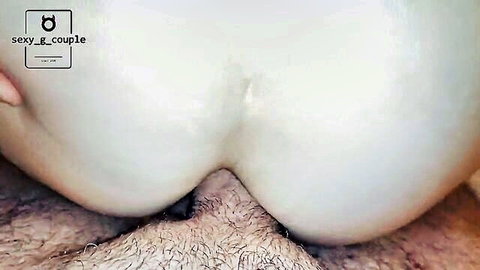 Horny MILF wife big pale ass spread wide for begging anal fuck
