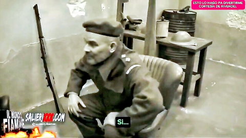 Angel Wicky in military uniform adult video scene