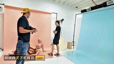 Kylie Page in pink bikini poses seductively during steamy photoshoot with Amari Anne