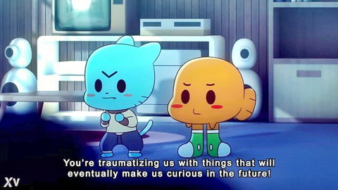 Gumball and Darwin shocked in The Amazing World of Gumball adult parody thumbnail