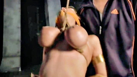 Bound Wonder Lady Tsukada humiliated with exposed large breasts in JAV