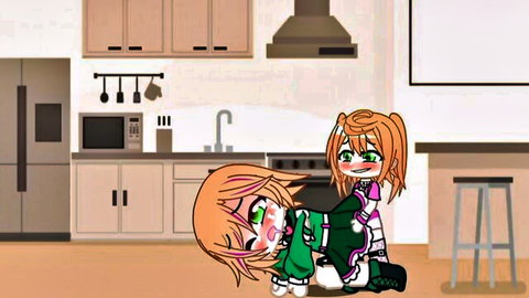 Elizabeth fucks Clara in animated lesbian kitchen scene with Charlie