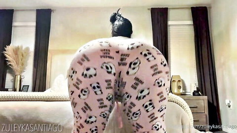 Zuleyka Santiago's big ass in pink panda pajamas