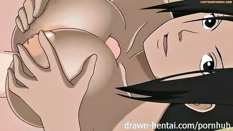 Naruto hentai scene with big tits anime girl being groped