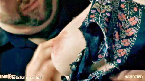 Young babe with big tits roughly fucked while hard tied in bondage