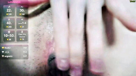 Asian webcam solo fingers spreads outie pussy closeup