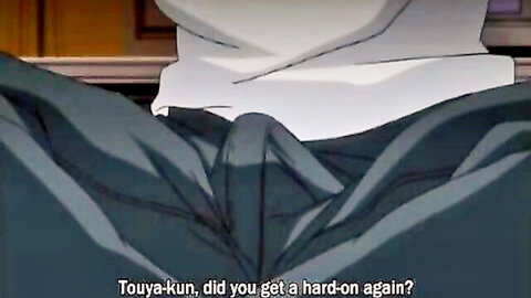 Anime schoolgirl teases virgin boy about his erection during sex lesson
