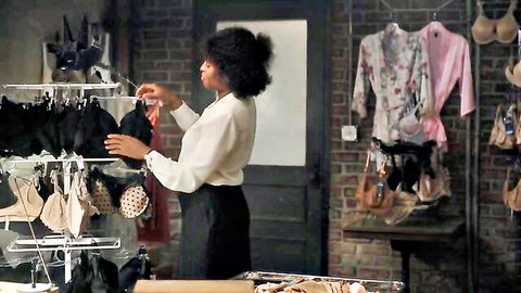 Sasha Compère hot in lingerie dressing room from Little America s02e02
