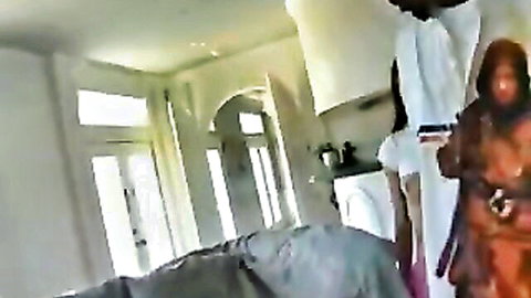 BBC fucking hot white teen doggystyle in kitchen bending over counter