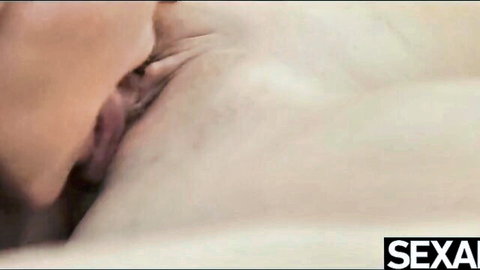 Close-up of Asian woman sucking nipple in steamy lesbian threesome with hot mom