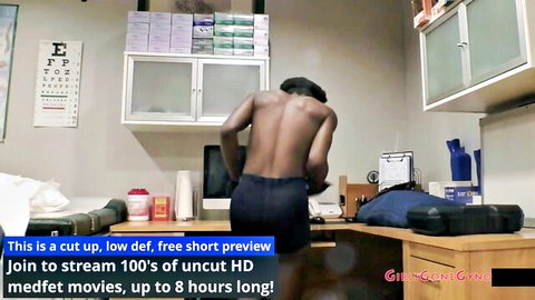 Shirtless black man in university entrance physical exam preview by Rina Arem