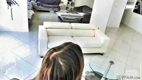 Layla Jenner viewed from behind in white top, seducing stepdaughter scene