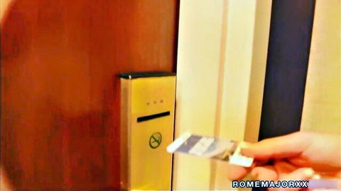 Blonde hand inserts keycard into hotel door for Rome Major's steamy scene with Marilyn Monroe