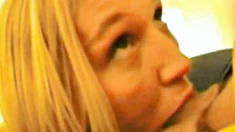 Blonde woman in close-up ecstasy, mouth open in passion from Porno Dweeb Network
