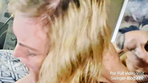 Stunning ash-blonde cougar in intimate swinger compilation