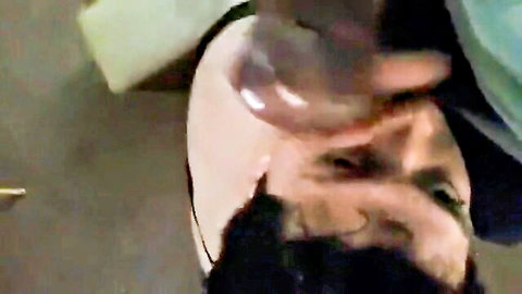 POV of muscular black guy reverse cowgirl anal fucking pale young twink's tight ass